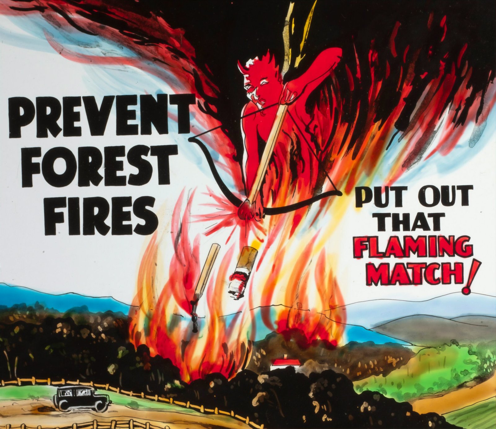 prevent forest fires text overlay